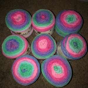 8 Skeins Mandala Sparkle yarn cakes